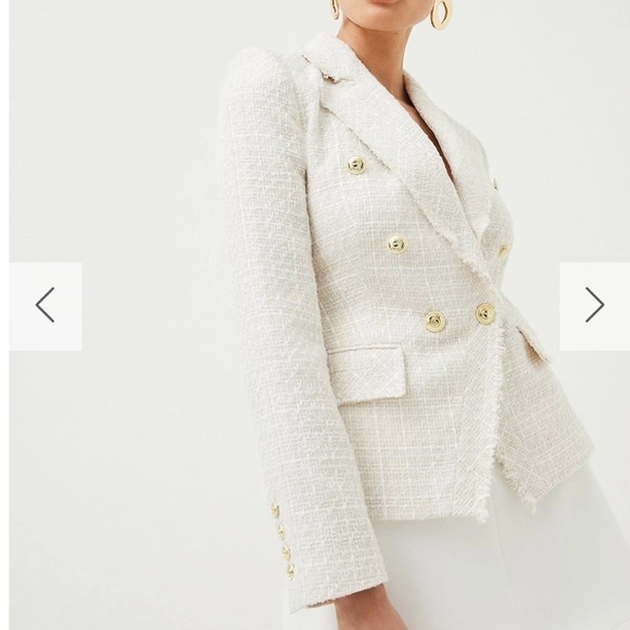 NWT Karen Millen Sparkle Tweed Military Blazer & Short Set - Picture 3 of 17